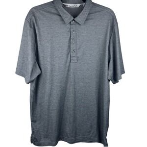 TravisMathew Mens Large Gray Heather Pima Cotton Blend Polo Golf Casual Shirt